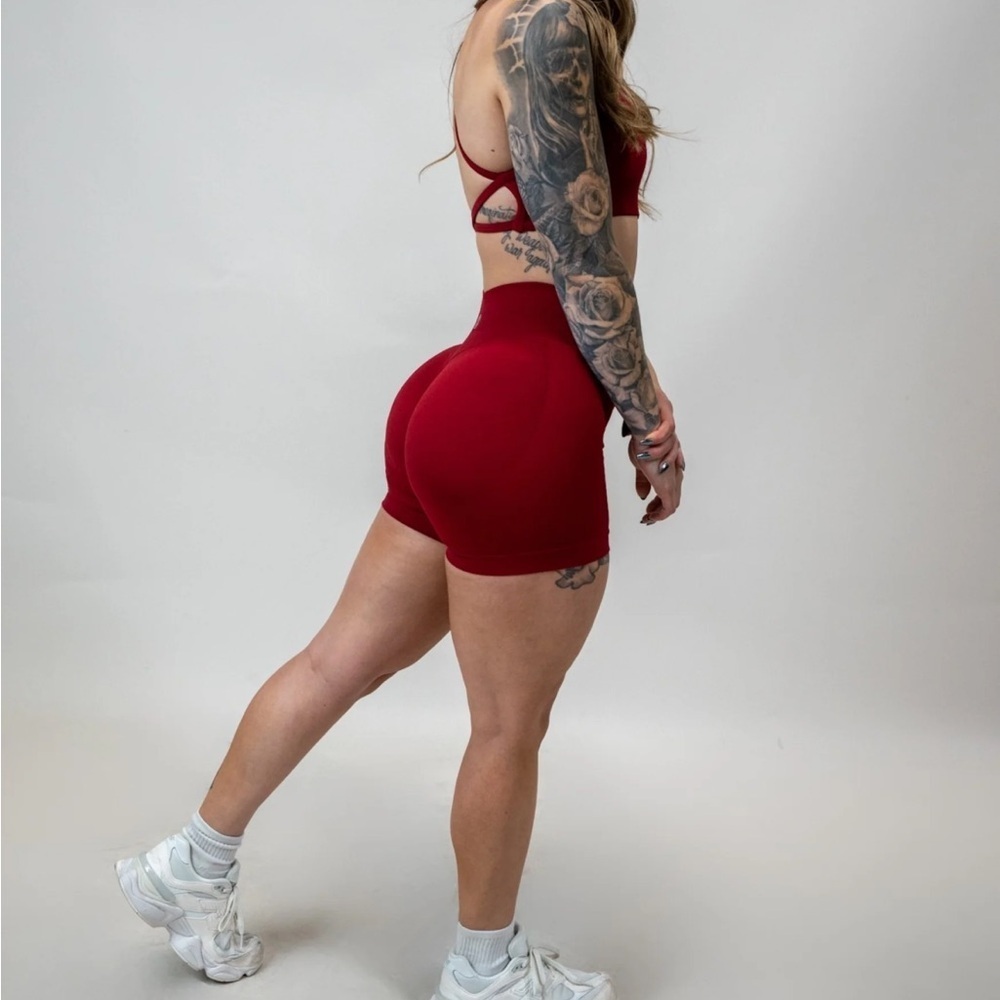 Ruby Red Til You Collapse Contour Shorts booty spandex 4.5 inch inseam large